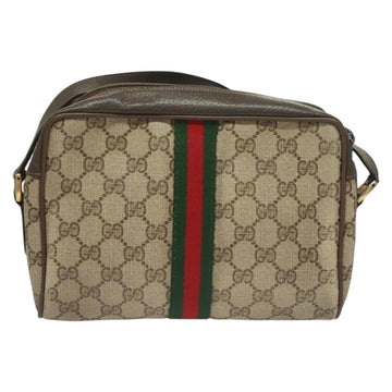 GUCCI GG Supreme Web Sherry Line Bag PVC Beige Gold 75 02 004 Auth BA3807 - 0