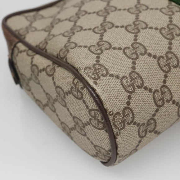 GUCCI GG Supreme Web Sherry Line Clutch Bag PVC Beige Gold 89 01 012 Auth BA3808