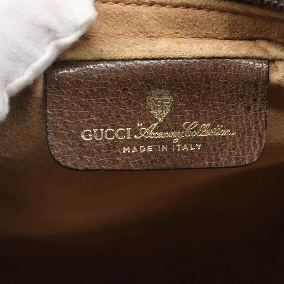 GUCCI GG Supreme Web Sherry Line Clutch Bag PVC Beige Gold 89 01 012 Auth BA3808