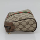 GUCCI GG Supreme Web Sherry Line Clutch Bag PVC Beige Gold 89 01 012 Auth BA3808-3