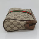 GUCCI GG Supreme Web Sherry Line Clutch Bag PVC Beige Gold 89 01 012 Auth BA3808-4