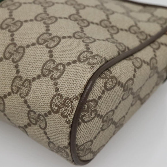 GUCCI GG Supreme Web Sherry Line Clutch Bag PVC Beige Gold 89 01 012 Auth BA3808