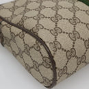 GUCCI GG Supreme Web Sherry Line Clutch Bag PVC Beige Gold 89 01 012 Auth BA3808-14