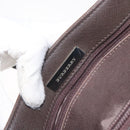 BURBERRY Nova Check Hand Bag Canvas Beige Silver Auth BA3809-11