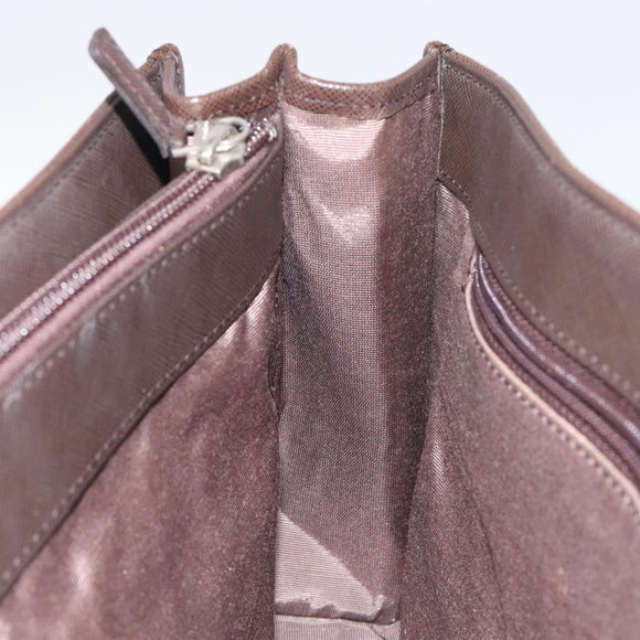 BURBERRY Nova Check Hand Bag Canvas Beige Silver Auth BA3809