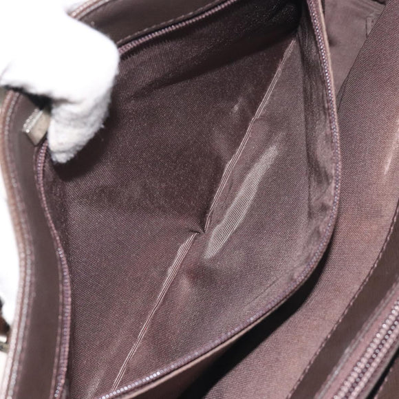 BURBERRY Nova Check Hand Bag Canvas Beige Silver Auth BA3809