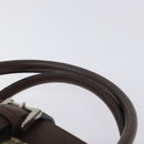 BURBERRY Nova Check Hand Bag Canvas Beige Silver Auth BA3809-8