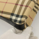 BURBERRY Nova Check Shoulder Bag PVC Beige Silver Auth BA3813-15