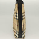 BURBERRY Nova Check Shoulder Bag PVC Beige Silver Auth BA3813-4