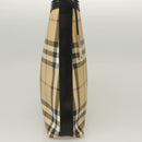BURBERRY Nova Check Shoulder Bag PVC Beige Silver Auth BA3813-5