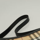 BURBERRY Nova Check Shoulder Bag PVC Beige Silver Auth BA3813-9