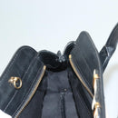 Chloe Alice Hand Bag Leather 2way White Black gold Auth BA3814-20