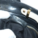 Chloe Alice Hand Bag Leather 2way White Black gold Auth BA3814-12