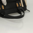 Chloe Alice Hand Bag Leather 2way White Black gold Auth BA3814-7