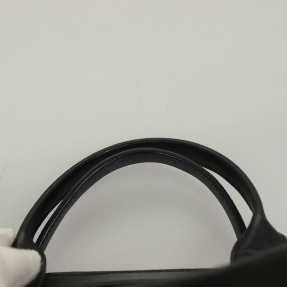 Chloe Alice Hand Bag Leather 2way White Black gold Auth BA3814