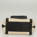 Chloe Alice Hand Bag Leather 2way White Black gold Auth BA3814-5