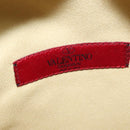 VALENTINO Studs Backpack Leather Yellow Silver Auth BA3815-18