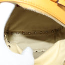 VALENTINO Studs Backpack Leather Yellow Silver Auth BA3815-11