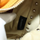 VALENTINO Studs Backpack Leather Yellow Silver Auth BA3815-12