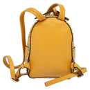 VALENTINO Studs Backpack Leather Yellow Silver Auth BA3815-2