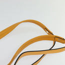 VALENTINO Studs Backpack Leather Yellow Silver Auth BA3815-8