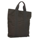 HERMES Her Line Kabas Tote Bag Canvas Gray Silver Auth BA3817-1