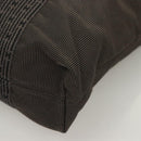 HERMES Her Line Kabas Tote Bag Canvas Gray Silver Auth BA3817-14