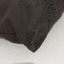 HERMES Her Line Kabas Tote Bag Canvas Gray Silver Auth BA3817-15