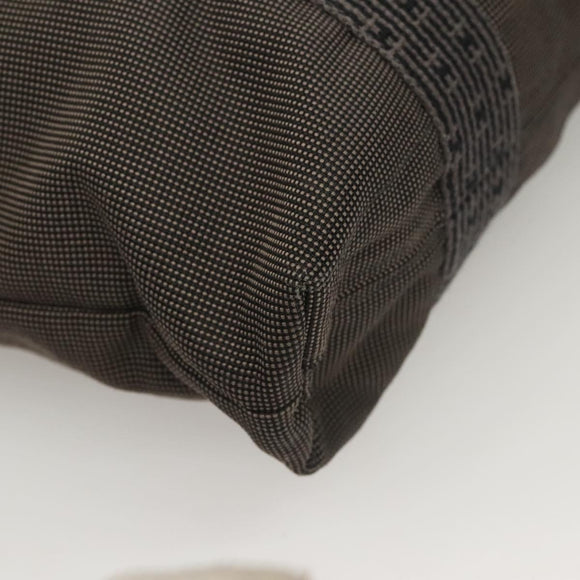 HERMES Her Line Kabas Tote Bag Canvas Gray Silver Auth BA3817