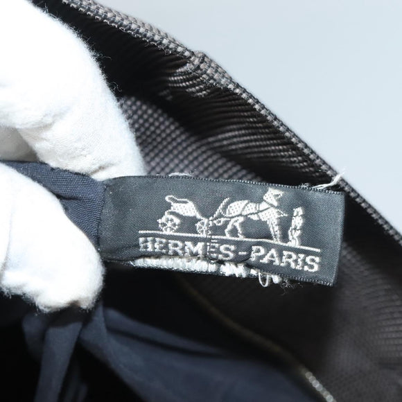 HERMES Her Line Kabas Tote Bag Canvas Gray Silver Auth BA3817