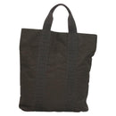 HERMES Her Line Kabas Tote Bag Canvas Gray Silver Auth BA3817-13