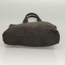 HERMES Her Line Kabas Tote Bag Canvas Gray Silver Auth BA3817-5