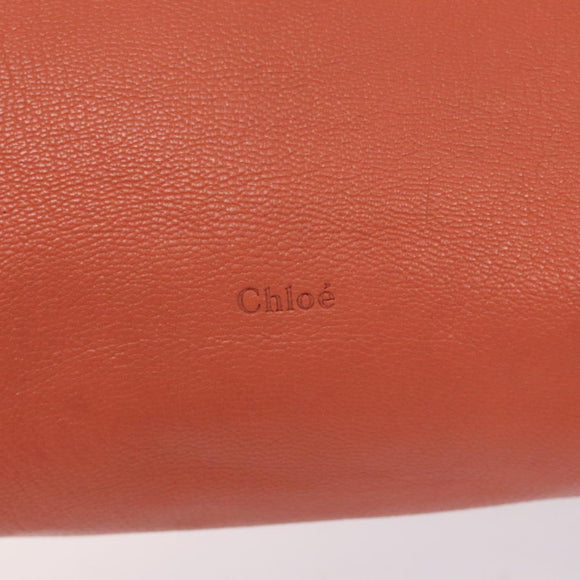 Chloe Dylan Tote Bag Leather Orange Gold Auth BA3818