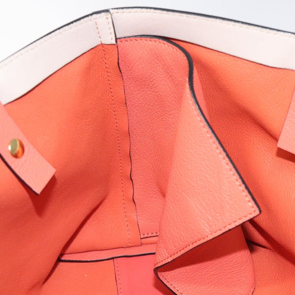 Chloe Dylan Tote Bag Leather Orange Gold Auth BA3818