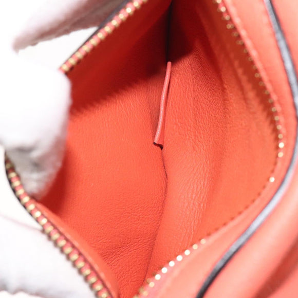 Chloe Dylan Tote Bag Leather Orange Gold Auth BA3818