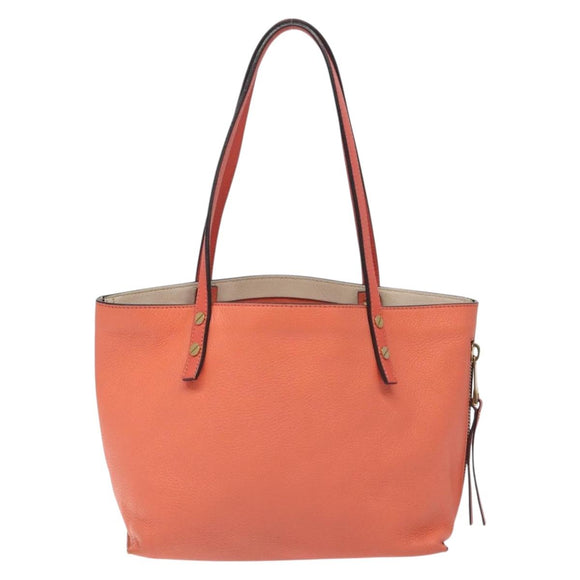 Chloe Dylan Tote Bag Leather Orange Gold Auth BA3818