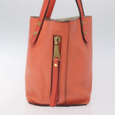 Chloe Dylan Tote Bag Leather Orange Gold Auth BA3818-4