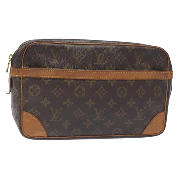 LOUIS VUITTON Monogram Compiegne 28 Clutch Bag M51845 LV Auth BA3821