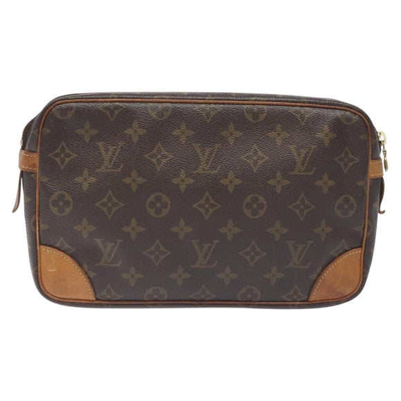 LOUIS VUITTON Monogram Compiegne 28 Clutch Bag M51845 LV Auth BA3821