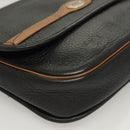 Christian Dior Shoulder Bag Leather Black Gold Auth BA3826-9