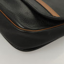 Christian Dior Shoulder Bag Leather Black Gold Auth BA3826-14