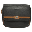 Christian Dior Shoulder Bag Leather Black Gold Auth BA3826-13