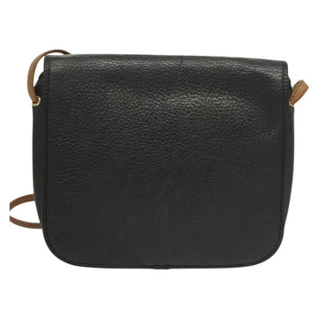 Christian Dior Shoulder Bag Leather Black Gold Auth BA3826 - 0