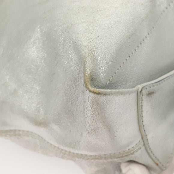 Jimmy Choo Shoulder Bag Leather Silver Gold Auth BA3827