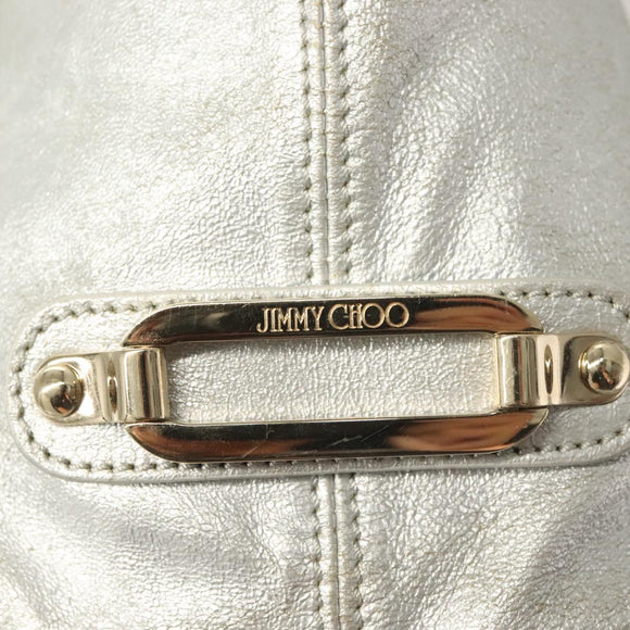Jimmy Choo Shoulder Bag Leather Silver Gold Auth BA3827