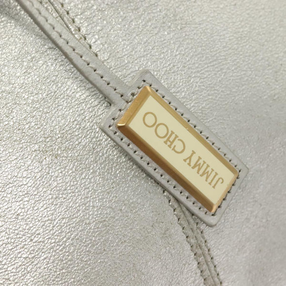 Jimmy Choo Shoulder Bag Leather Silver Gold Auth BA3827