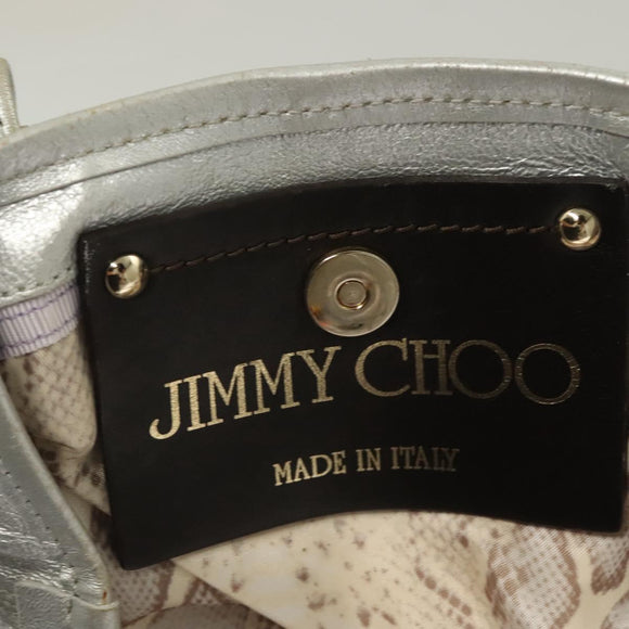Jimmy Choo Shoulder Bag Leather Silver Gold Auth BA3827