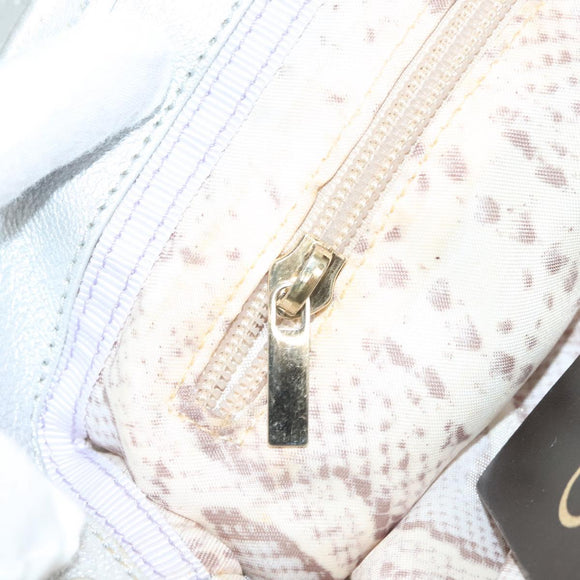 Jimmy Choo Shoulder Bag Leather Silver Gold Auth BA3827