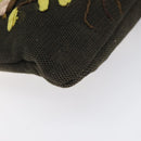 VALENTINO Shoulder Bag Canvas Khaki Silver Auth BA3829-14