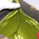 VALENTINO Shoulder Bag Canvas Khaki Silver Auth BA3829-18